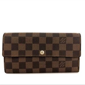 ❌SOLD❌ Authentic Louis Vuitton LV Damier Porte Feuille Sarah Long Bifold Wallet